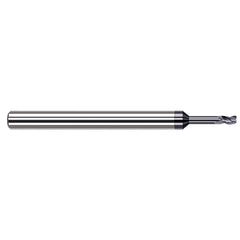 Corner Radius End Mill: 1/8″ Dia, 3/16″ LOC, 0.005″ Radius, 4 Flutes, Solid Carbide 2-1/2″ OAL, 1/8″ Shank Dia, 34 ° Helix, AlTiN Coated, Corner Radius End