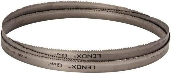 Lenox - 5 to 8 TPI, 12' 10" Long x 1" Wide x 0.035" Thick, Welded Band Saw Blade - Bi-Metal, Toothed Edge, Raker Tooth Set, Flexible Back, Contour Cutting - Caliber Tooling