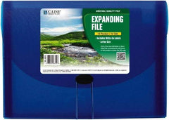 C-LINE - 13 x 9-1/4 x 1-5/8", Letter Size, Blue, Expandable File Folders with Top Tab Pocket - Has Index Tabs, 1 per Box - Caliber Tooling