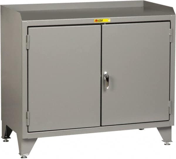 Little Giant - 48 Wide x 24" Deep x 43" High, 12 Gauge Steel Workstation - Fixed Legs With Adjustable Height Glides, Gray - Caliber Tooling