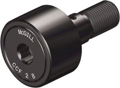 McGill - 1-7/8" Roller Diam x 1" Width, 3/4" Stud Diam x 1-3/4" Length, Crowned Sealed Stud Cam Follower with Hex - Steel, 7/8" Thread Length, 3/4-16 Thread, 2.78" OAL, 6,385 Lb Dynamic Cap, 7,920 Lb Static Cap - Caliber Tooling