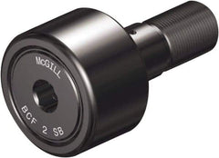 McGill - 1-1/4" Roller Diam x 3/4" Width, 7/16" Stud Diam x 1-1/4" Length, Sealed Self Lubricating Stud Cam Follower with Nonmetallic Bushing and Hex - Steel, 5/8" Thread Length, 1/2-20 Thread, 2.03" OAL - Caliber Tooling