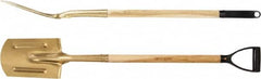 Ampco - 11" High Round Aluminum Bronze Spade - 26-1/2" Long Wood D-Grip Handle - Caliber Tooling