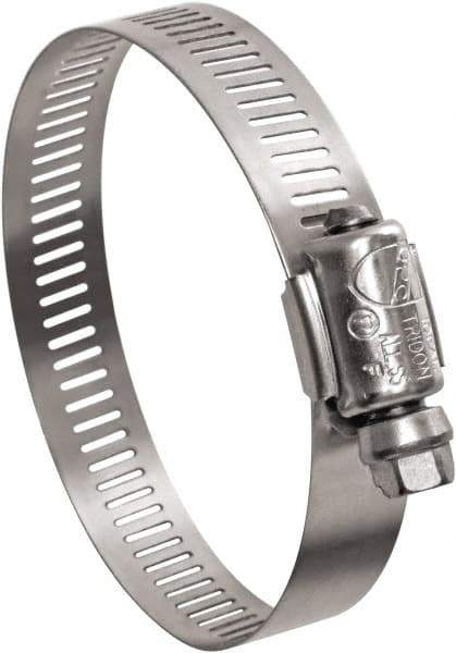 IDEAL TRIDON - SAE Size 16, 11/16 to 1-1/2" Diam, Stainless Steel Worm Drive Clamp - 1/2" Wide, Material Grade 201, Series Contractor - Caliber Tooling