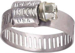 IDEAL TRIDON - SAE Size 6, 5/16 to 7/8" Diam, Stainless Steel Worm Drive Clamp - 5/16" Wide, Material Grade 301, Series Contractor - Caliber Tooling