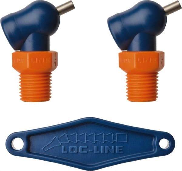 Loc-Line - 1/4" Hose Inside Diam, High-Pressure Coolant Hose Nozzle - NPT, for Use with Loc-Line Modular Hose System, 2 Pieces - Caliber Tooling