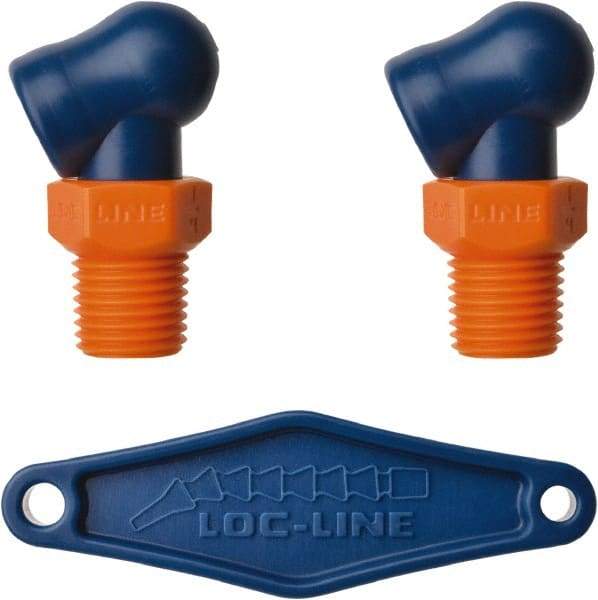 Loc-Line - 1/4" Hose Inside Diam, High-Pressure Coolant Hose Nozzle - NPT, for Use with Loc-Line Modular Hose System, 2 Pieces - Caliber Tooling