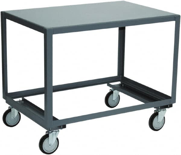 Jamco - Open Angle Frame Bottom Mobile Table - Steel, Gray, 48" Long x 30" Deep x 30" High - Caliber Tooling