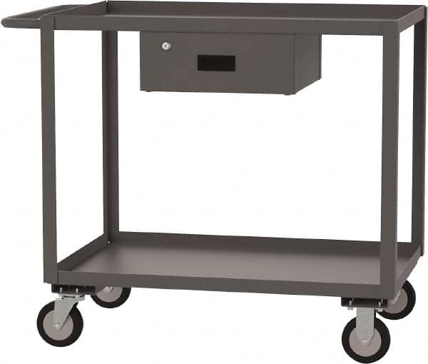 Jamco - 1,200 Lb Capacity, 24" Wide x 48" Long x 35" High Standard Utility Cart - 2 Shelf, Steel - Caliber Tooling