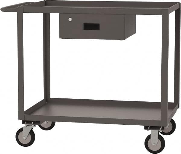 Jamco - 1,200 Lb Capacity, 30" Wide x 60" Long x 35" High Standard Utility Cart - 2 Shelf, Steel - Caliber Tooling