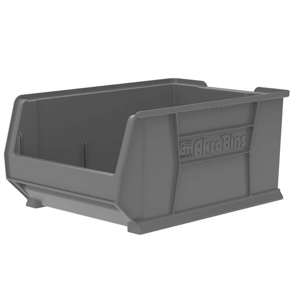 Plastic Hopper Stacking Bin: Gray