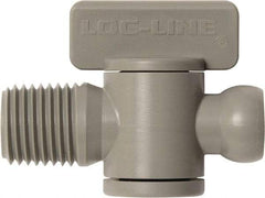 Loc-Line - 10 Piece, 1/4" ID Coolant Hose Male NPT Valve - Male to Female Connection, Acetal Copolymer Body, NPT, Use with Loc-Line Modular Hose Systems - Caliber Tooling