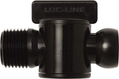 Loc-Line - 10 Piece, 1/2" ID Coolant Hose Male NPT Valve - Male to Female Connection, Acetal Copolymer Body, NPT, Use with Loc-Line Modular Hose Systems - Caliber Tooling