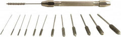 Brush Research Mfg. - 12 Piece, 1" Diam, Power Tube Brush Set - Stainless Steel Fill - Caliber Tooling