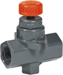 Hayward - 1/4" Pipe, Inline Needle Valve - FPM Seal, Threaded Ends, Grade GFPP per ASTM D4101 Polypropylene Valve, 150 Max psi - Caliber Tooling