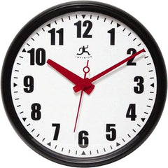 Infinity Insttruments - 13-1/2 Inch Diameter, White Face, Dial Wall Clock - Analog Display, Black Case, Runs on AA Battery - Caliber Tooling