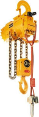 Ingersoll-Rand - 13,200 Lb Load Limit, 10' Max Height Air Chain Hoist - 70 SCFM at 90 PSI, 3.5 FPM Lift Speed, 36.2" Min Headroom, Pendant Control - Caliber Tooling