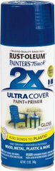 Rust-Oleum - Brilliant Blue, Gloss, Enamel Spray Paint - 8 to 12 Sq Ft per Can, 12 oz Container - Caliber Tooling