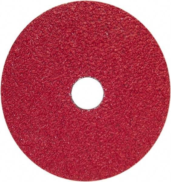 Norton - 4-1/2" Diam 7/8" Hole 24 Grit Fiber Disc - Very Coarse Grade, Ceramic Alumina - Caliber Tooling