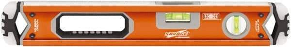 SAVAGE by SWANSON - 18" Long 3 Vial Box Beam Level - Aluminum, Orange - Caliber Tooling