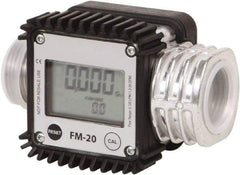 PRO-LUBE - 1" NPT Port Electronic Digital Flowmeter & Totalizer - 300 Max psi, 1.3 to 32 GPM, Aluminum - Caliber Tooling