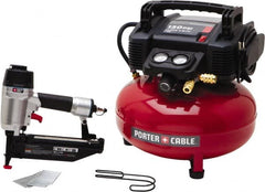 Porter-Cable - 0.80 HP, 2.6 SCFM at 90 psi CFM Pancake Finish/Nailer Compressor - 6 Gallon Tank, 10 Amp, 150 Max psi, 120V - Caliber Tooling