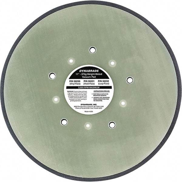 Dynabrade - 11" Diam Disc Backing Nonvacuum/Vacuum Replacement Pad - Medium Density, 3,000 RPM - Caliber Tooling