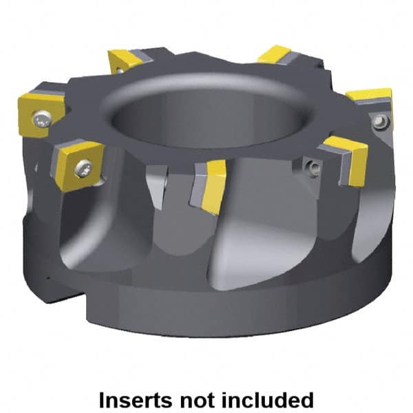 Kennametal - 6 Inserts, 80mm Cut Diam, 27mm Arbor Diam, 9.17mm Max Depth of Cut, Indexable Square-Shoulder Face Mill - 0/90° Lead Angle, 50mm High, SDET 1204.. Insert Compatibility, Series KSSM - Caliber Tooling