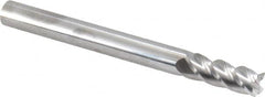 Accupro - 3/8", 4 Flute, Single End, Solid Carbide, 0.03" Corner Radius End Mill - 4" OAL, 40° Helix, Right Hand Flute, 1" LOC, Right Hand Cut - Caliber Tooling