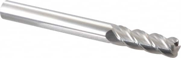 Accupro - 5/8", 4 Flute, Single End, Solid Carbide, 1/8" Corner Radius End Mill - 6" OAL, 40° Helix, Right Hand Flute, 2" LOC, Right Hand Cut - Caliber Tooling