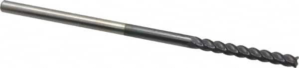 Accupro - 1/8", 4 Flute, Single End, Solid Carbide, 0.015" Corner Radius End Mill - 3" OAL, 40° Helix, Right Hand Flute, 1" LOC, Right Hand Cut - Caliber Tooling