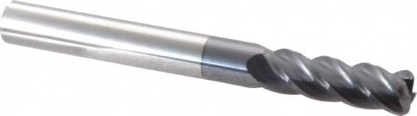 Accupro - 5/8", 4 Flute, Single End, Solid Carbide, 1/8" Corner Radius End Mill - 6" OAL, 40° Helix, Right Hand Flute, 2" LOC, Right Hand Cut - Caliber Tooling