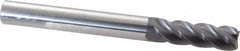 Accupro - 5/8", 4 Flute, Single End, Solid Carbide, 0.03" Corner Radius End Mill - 6" OAL, 40° Helix, Right Hand Flute, 2" LOC, Right Hand Cut - Caliber Tooling