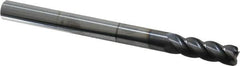 Accupro - 1/2", 4 Flute, Single End, Solid Carbide, 0.045" Corner Radius End Mill - 6" OAL, 40° Helix, Right Hand Flute, 1-1/2" LOC, Right Hand Cut - Caliber Tooling