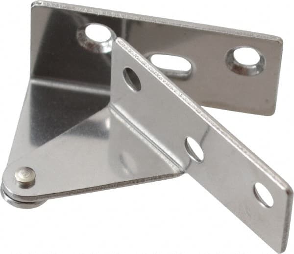 Sugatsune - 1-7/64" Long x 1-37/64" Wide x 1-1/2" Thick, Plain 430 Stainless Steel, Left Hand Overlay Door Pivot Hinge - 3" Pin Diam, 6 Holes, 1 Knuckle, 3.9 Lb Capacity, 18" Leaf Height - Caliber Tooling