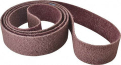 Brite Star - 3" Wide x 132" OAL, 120 Grit, Aluminum Oxide Abrasive Belt - Aluminum Oxide, Medium, Nonwoven, Series SC-BS - Caliber Tooling