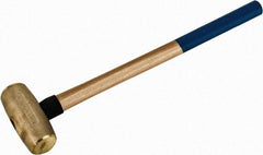 American Hammer - 10 Lb Head 2" Face Bronze Nonmarring Hammer - 26" OAL, Wood Handle - Caliber Tooling