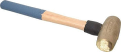 American Hammer - 4 Lb Head 1-5/8" Face Bronze Nonmarring Hammer - 16" OAL, Wood Handle - Caliber Tooling