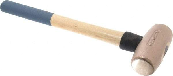 American Hammer - 5 Lb Head 1-3/4" Face Bronze Nonmarring Hammer - 16" OAL, Wood Handle - Caliber Tooling