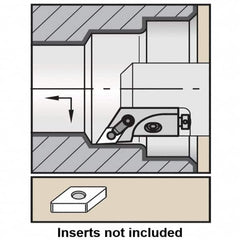 Kennametal - Series Kenloc, Right Hand, MDJN Toolholder Compatibility, DN.. Insert Compatibility, Indexable Turning Cartridge - Pin & Clamp Holding Method, 70mm OAL x 18mm OAW x 24.75mm OAH - Caliber Tooling
