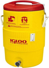 Igloo - 10 Gal Beverage Cooler - Plastic, Yellow/Red - Caliber Tooling