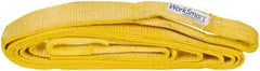 Value Collection - 20' Long x 3" Wide, 27,000 Lb Basket Capacity, 1 Ply, Polyester Web Sling - Yellow - Caliber Tooling