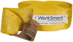 Value Collection - 27' Long x 4" Wide, 1 Ply, Polyester Web Tie Down Strap - Yellow - Caliber Tooling