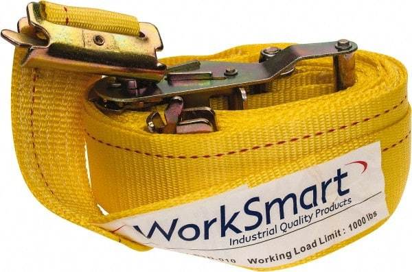 Value Collection - 16' Long x 2" Wide, 1 Ply, Polyester Web Sling - Yellow - Caliber Tooling