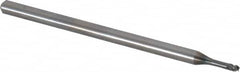 OSG - 1/16", 4 Flute, Single End, Solid Carbide, 0.01" Corner Radius End Mill - 2-1/4" OAL, 45° Helix, Right Hand Flute, 1/16" LOC, Right Hand Cut, 1/4" Extended Reach - Caliber Tooling