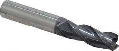 Accupro - 3/8" Diam 3 Flute Solid Carbide 0.015 to 0.020" Corner Radius End Mill - Caliber Tooling