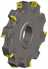 Kennametal - Shell Mount Connection, 0.614" Cutting Width, 0.887" Depth of Cut, 4" Cutter Diam, 1" Hole Diam, 10 Tooth Indexable Slotting Cutter - KSSS Toolholder, SPCT, SPET, SPPT Insert, Neutral Cutting Direction - Caliber Tooling