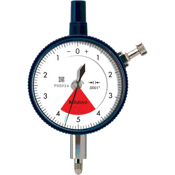 Mitutoyo - 0.008" Range, 4-0-4 Dial Reading, 0.0001" Graduation Dial Drop Indicator - 2.24" Dial, 0.01" Range per Revolution, 0.0001" Accuracy - Caliber Tooling