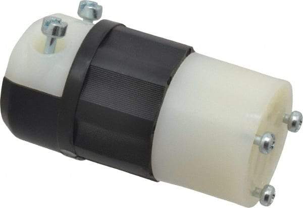 Leviton - 125 VAC, 15 Amp, 5-15R NEMA, Straight, Self Grounding, Industrial Grade Connector - 2 Pole, 3 Wire, 1 Phase, Nylon, Black, White - Caliber Tooling