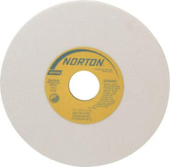 Norton - 7" Diam x 1-1/4" Hole x 1/8" Thick, K Hardness, 100 Grit Surface Grinding Wheel - Aluminum Oxide, Type 1, Fine Grade, 3,550 Max RPM, Vitrified Bond, No Recess - Caliber Tooling